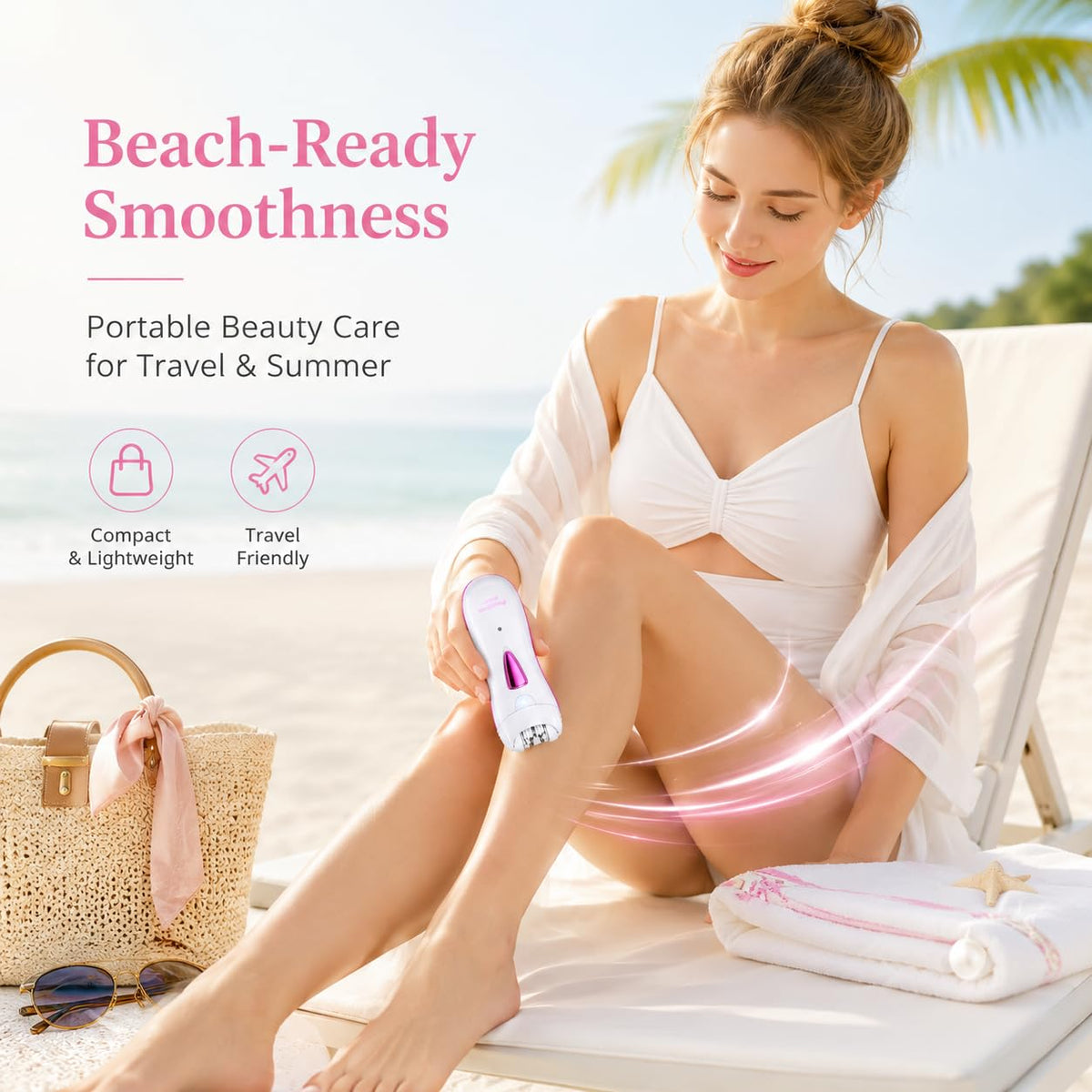 Facial Epilator with LED Light, Portable Rechargeable Body Epilator U729023