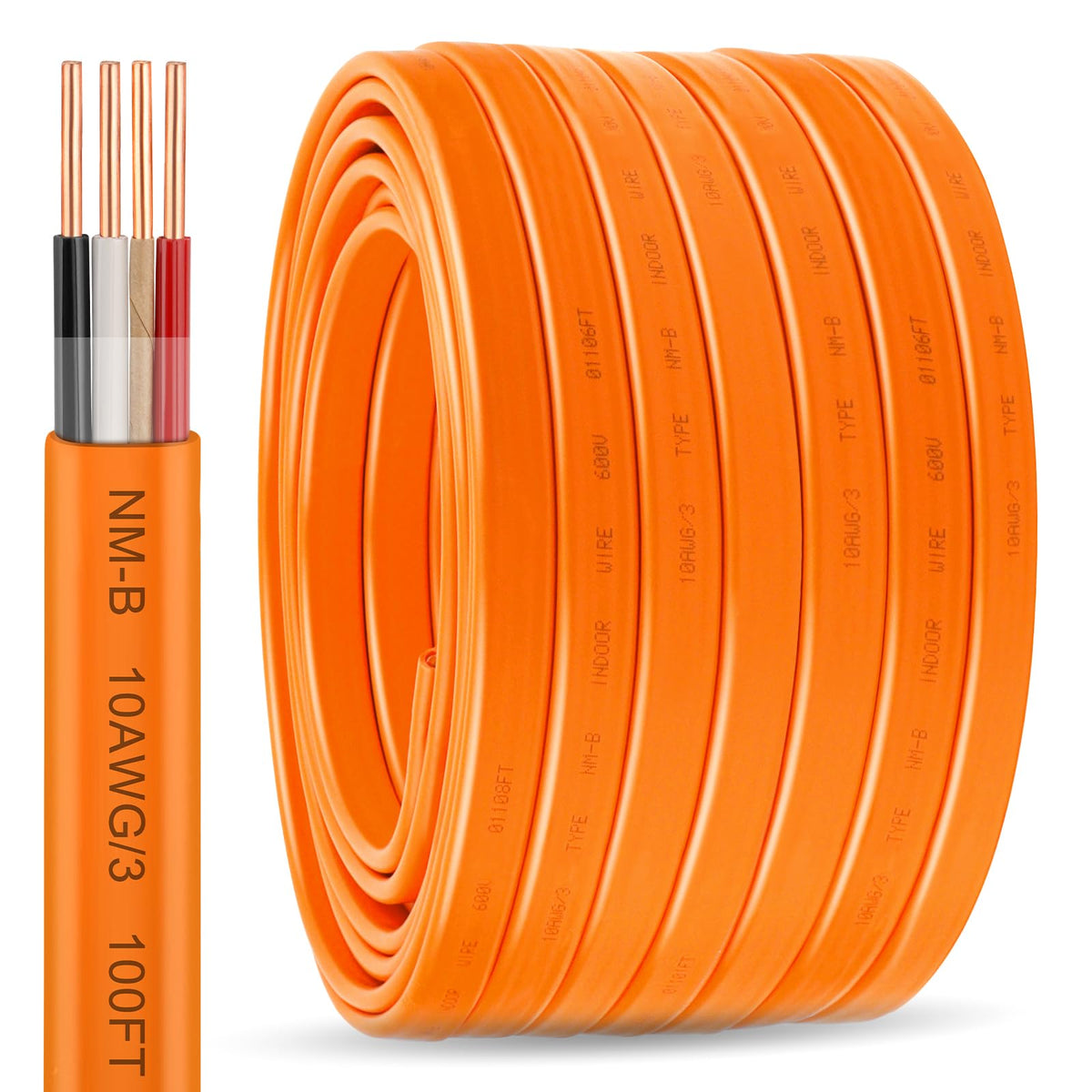 Solid Indoor Electrical Wire 100 FT Orange E203