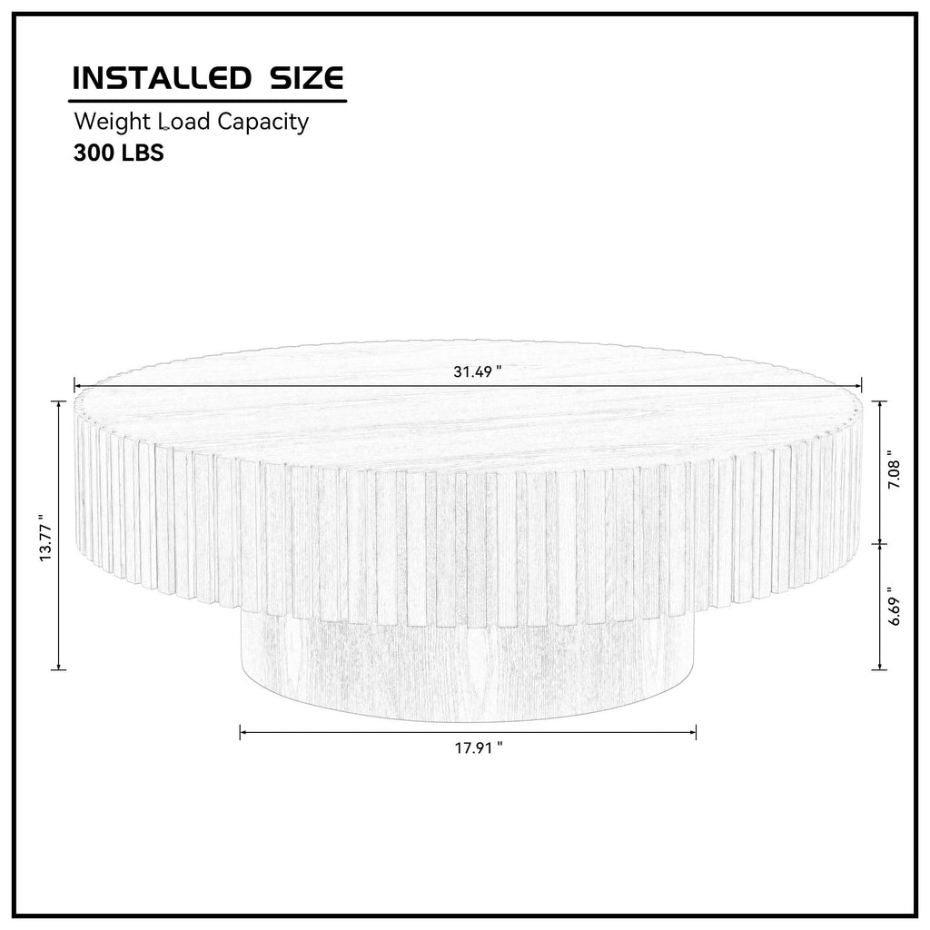 Matt Black Round Nesting Wood Coffee Table S596173