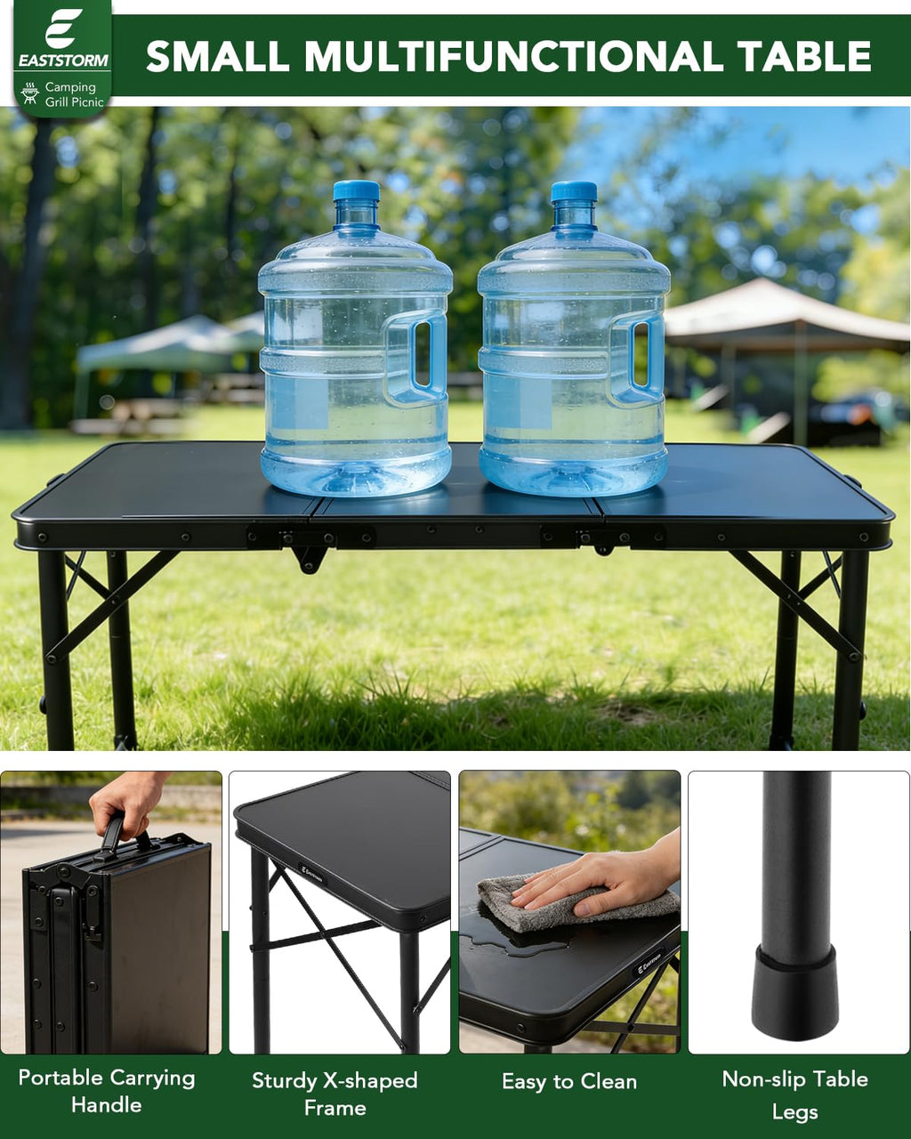 Small Folding Camping Table Black N870528