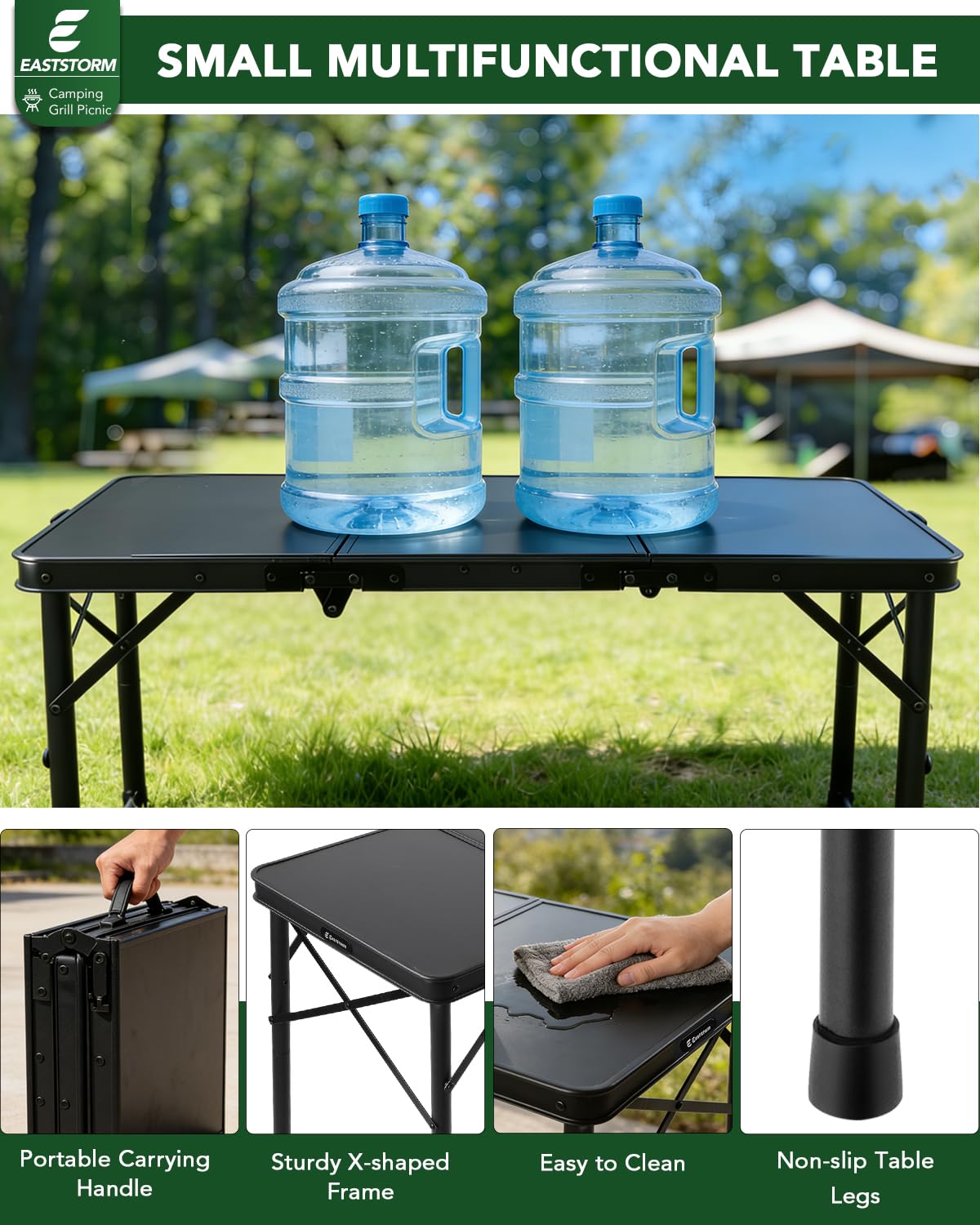 Small Folding Camping Table Black N870528