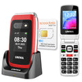 4G Flip Phone Unlocked Dual Screen 2.4"+1.77" Red D733