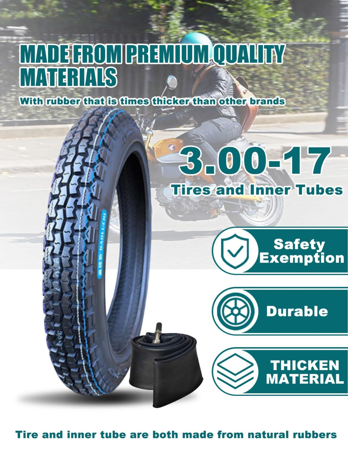 3.00-17 Off Road Motorcycle Tire and Inner Tube D333