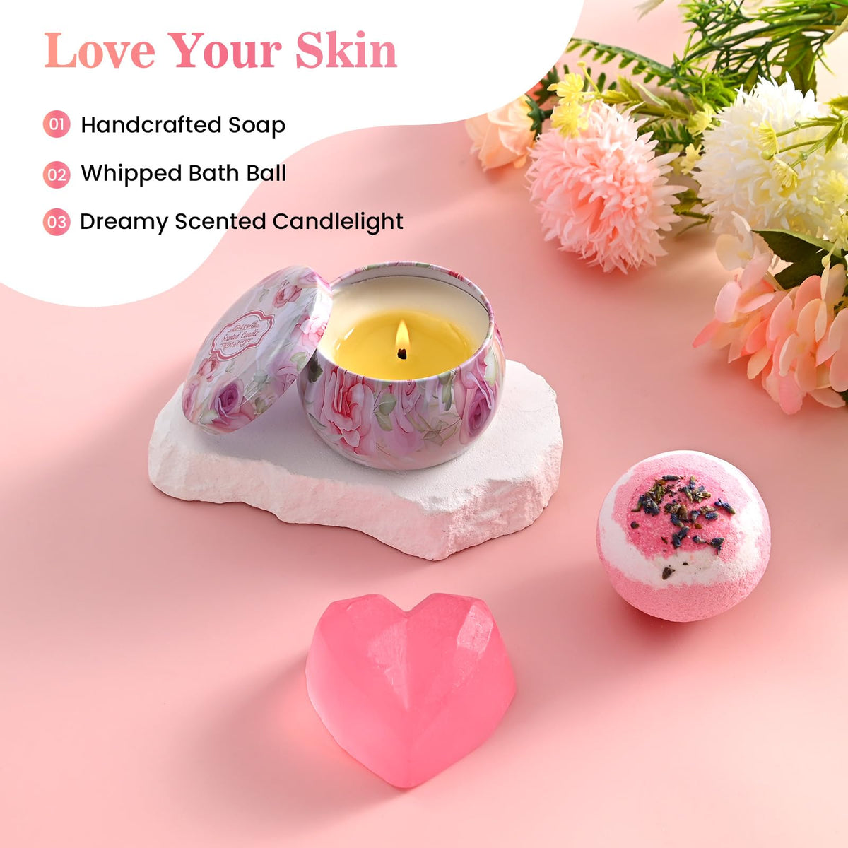 Birthday Gift Baskets, Spa Gift Sets, Blanket, Candle, Mugs Y8444