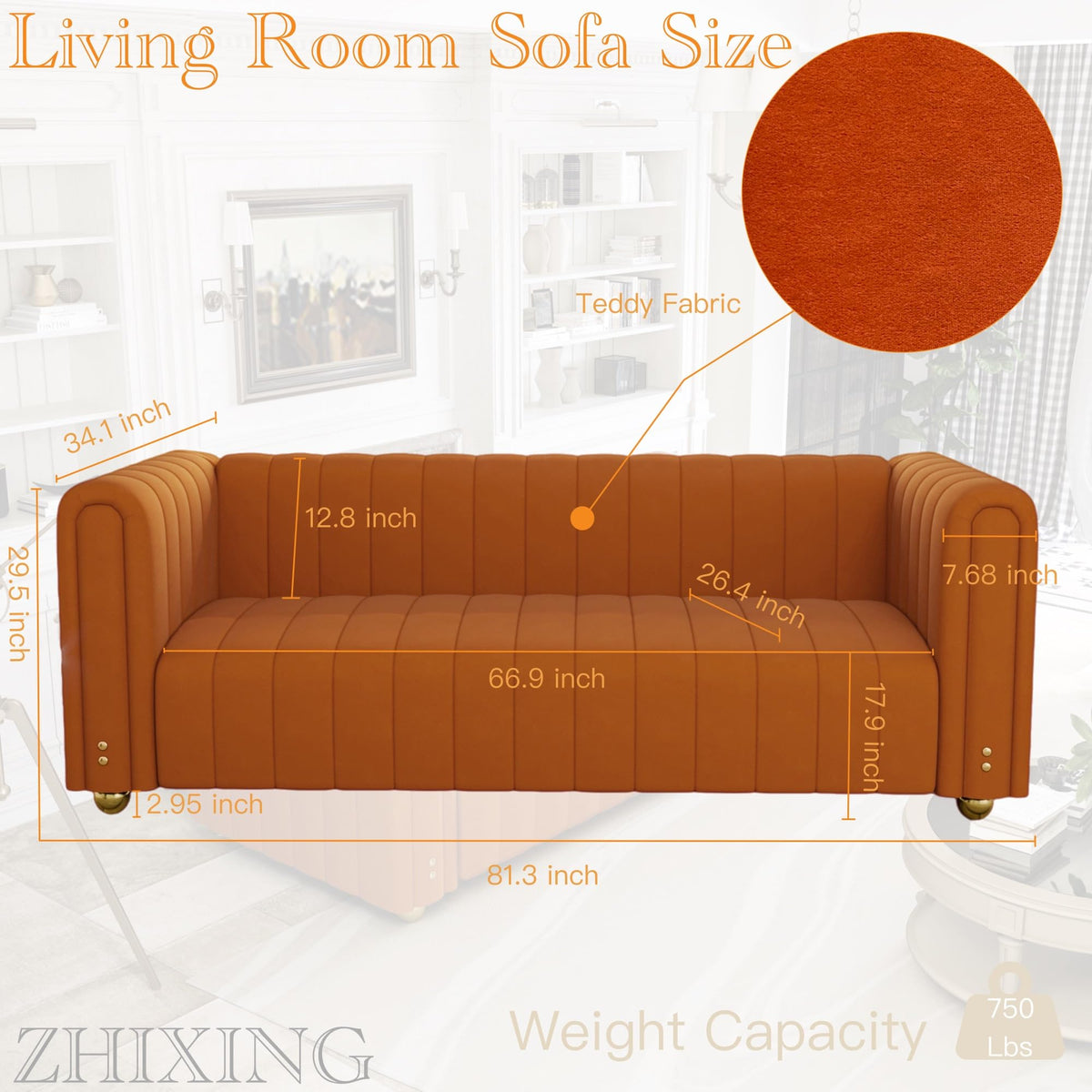 Velvet Sofa Set with Gold Metal Legs Z89850