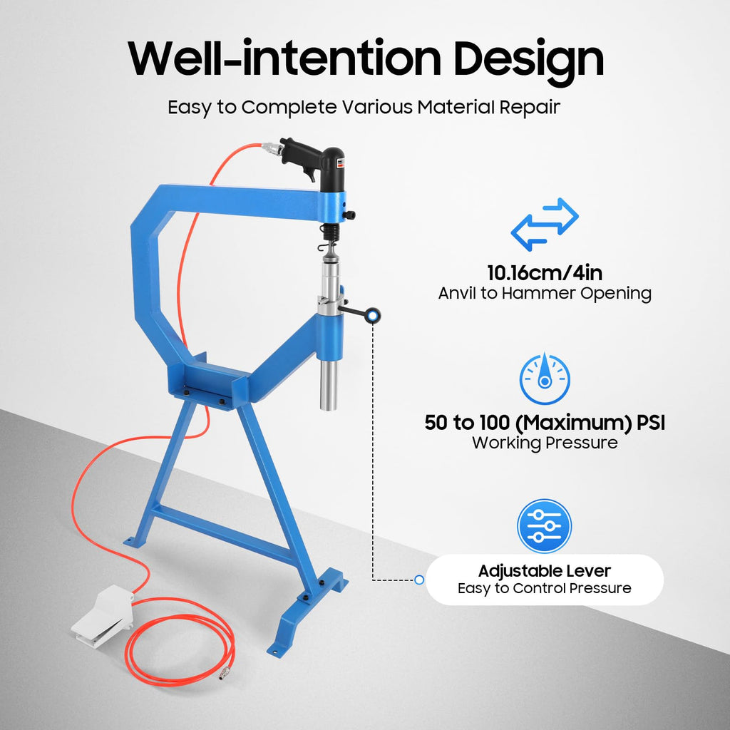 Pneumatic Planishing Hammer Metal Shrinker Stretcher Set Stainless Steel Sheet Metal Shaping Machine G657524