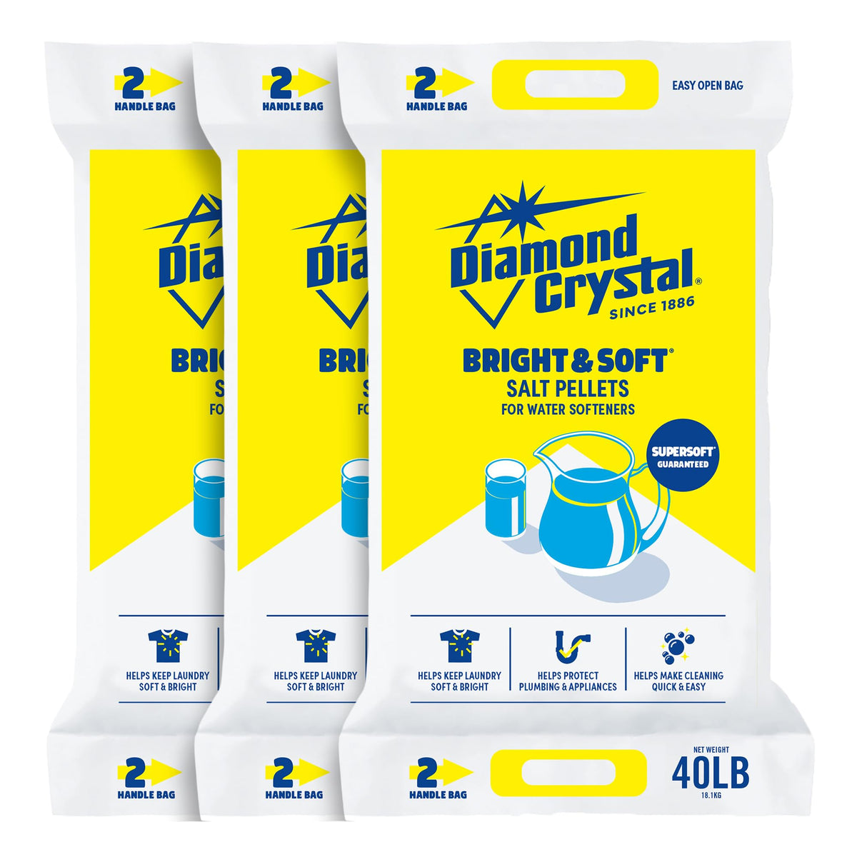 3 Pack Water Softener Salt Pellets, 40 Pounds S884