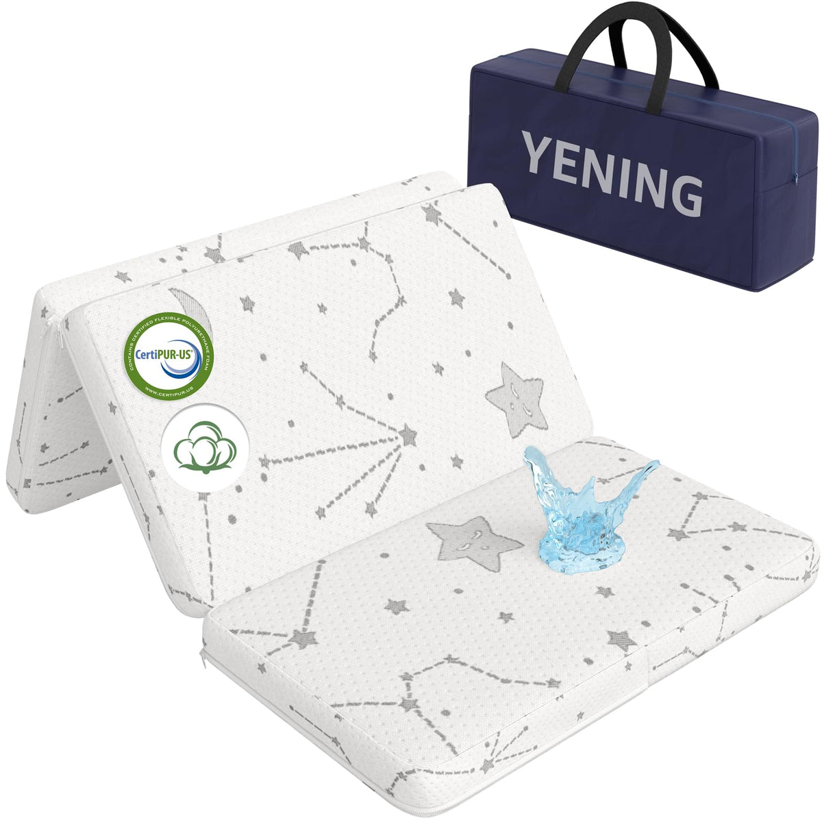 Organic Cotton Trifold Pack and Play Mattress Pad P9253
