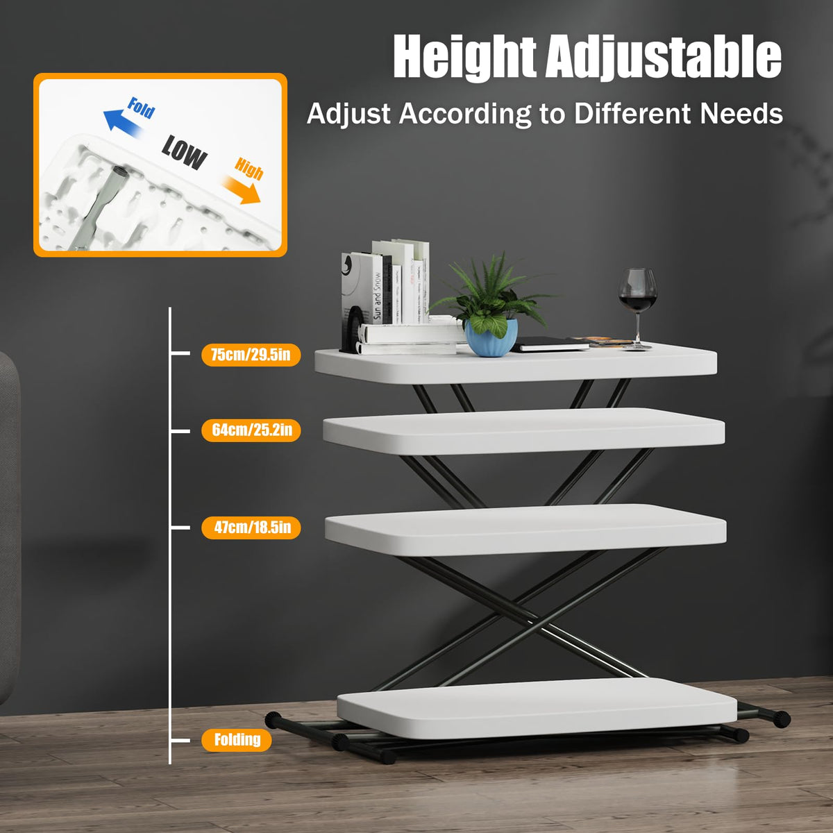 White 30" Folding Table B501742