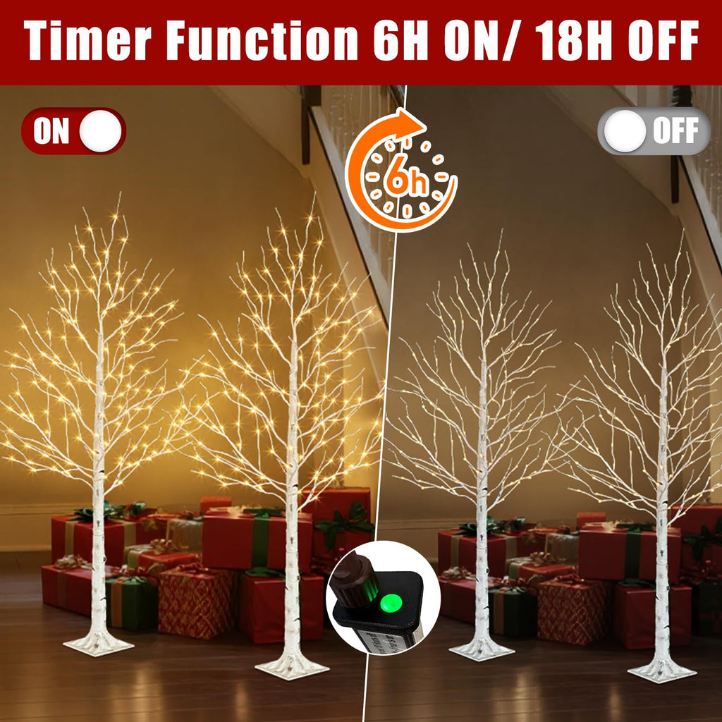 6ft Lighted Birch Tree S4969