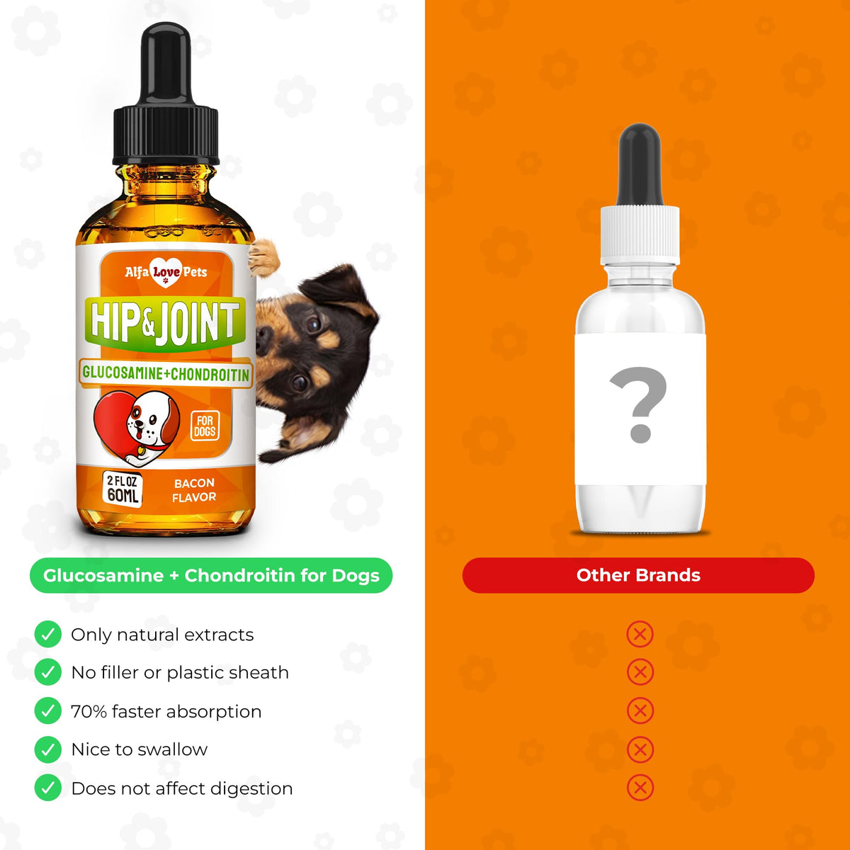 Liquid Glucosamine Chondroitin Dog Supplement 2 oz J6314