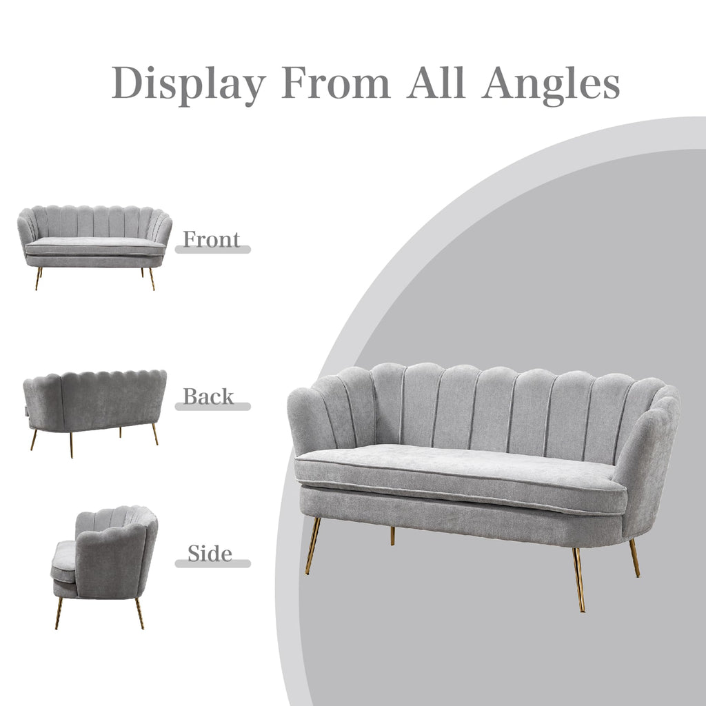 Light Grey Upholstered 2-Seater Loveseat V347382