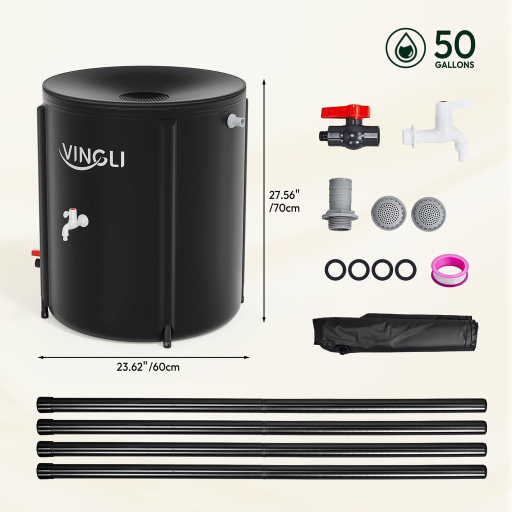 Collapsible 50 Gallon Rain Barrel J419