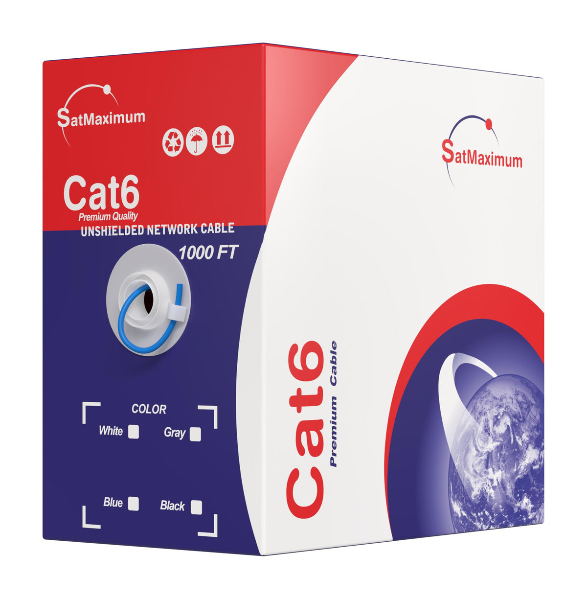 1000ft Plenum CMP CAT6 Solid Cable Blue T73527