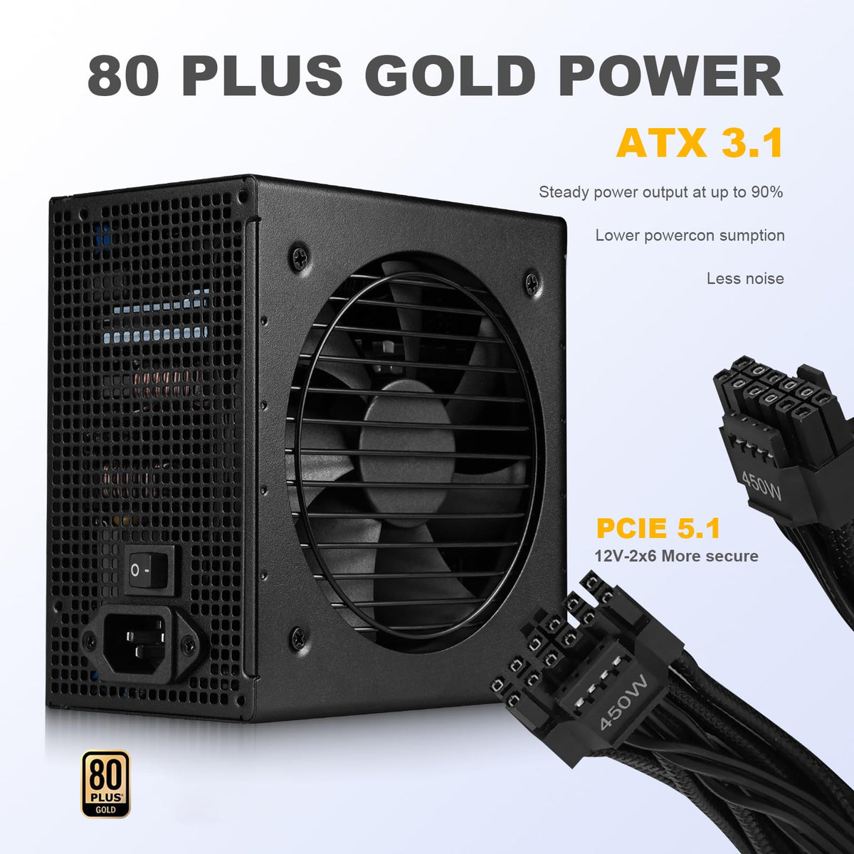 750W Fully Modular ATX 3.1 Power Supply Black I655