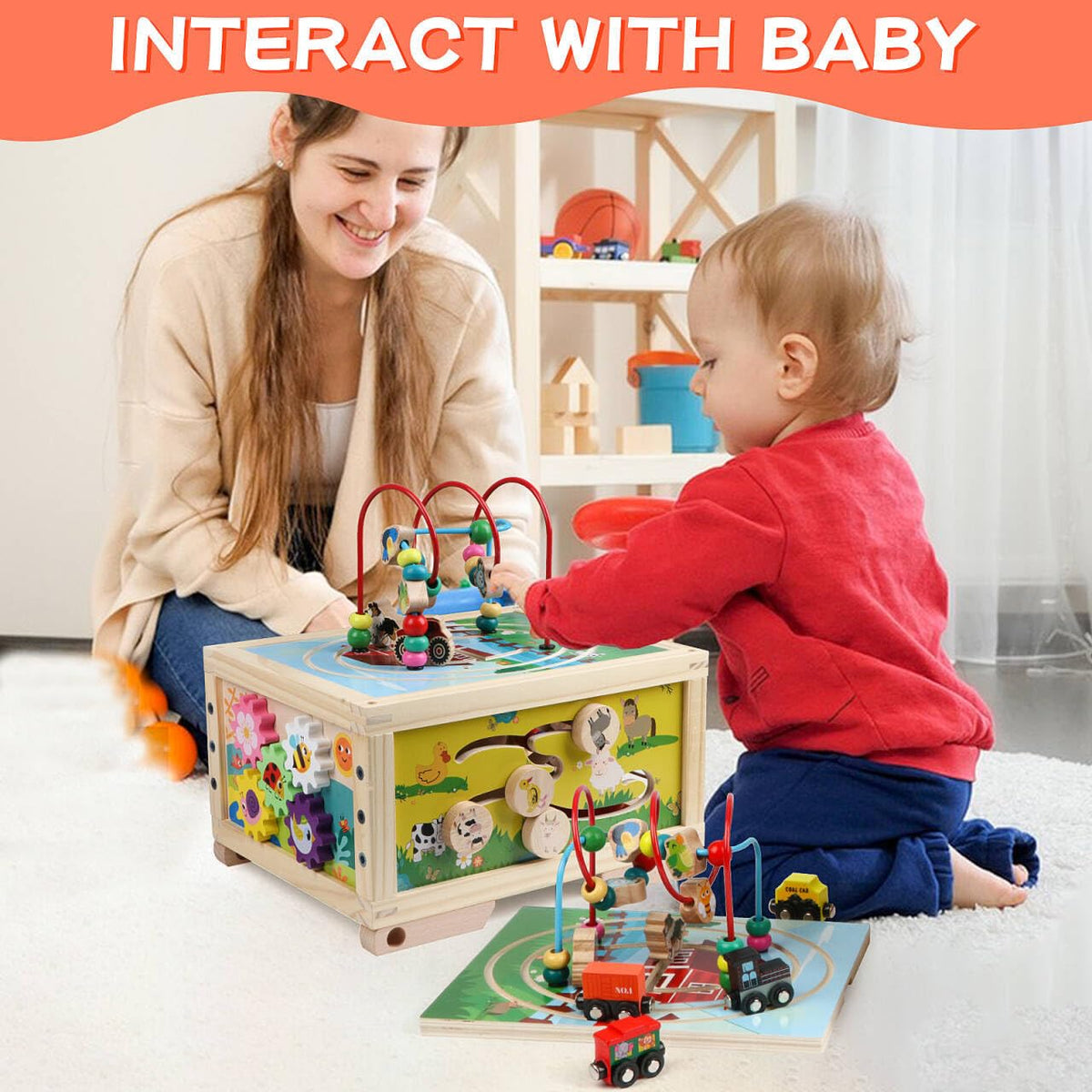 Wooden 7-in-1 Activity Cube R192254