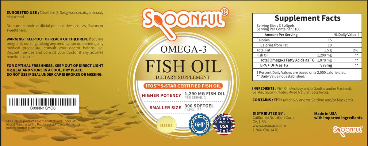 Mini Omega 3 Fish Oil 1290 mg Softgels B750062