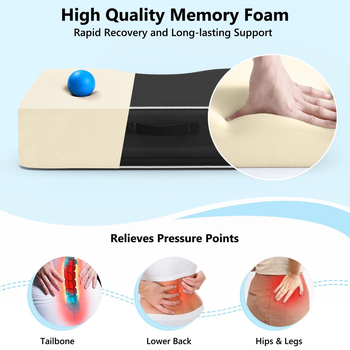 Waterproof Extra Thick 3.5" Portable Stadium Seat Cushions I455619