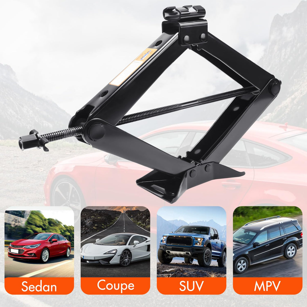 Scissor Car Jack 3 Ton Tire Changing Kit with Lug Wrench N4927