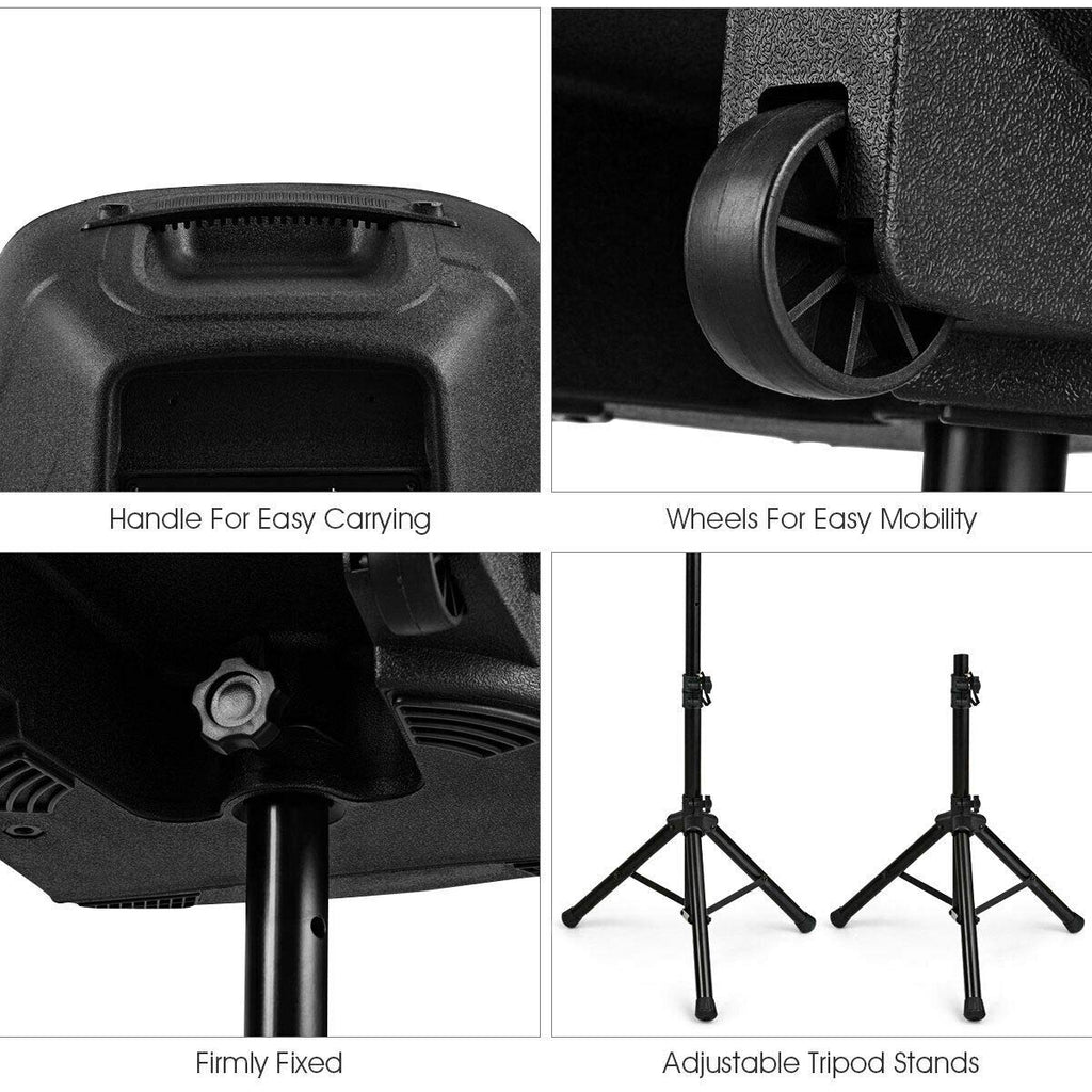 15" 1500W 2-Way Portable PA Speaker System F202358