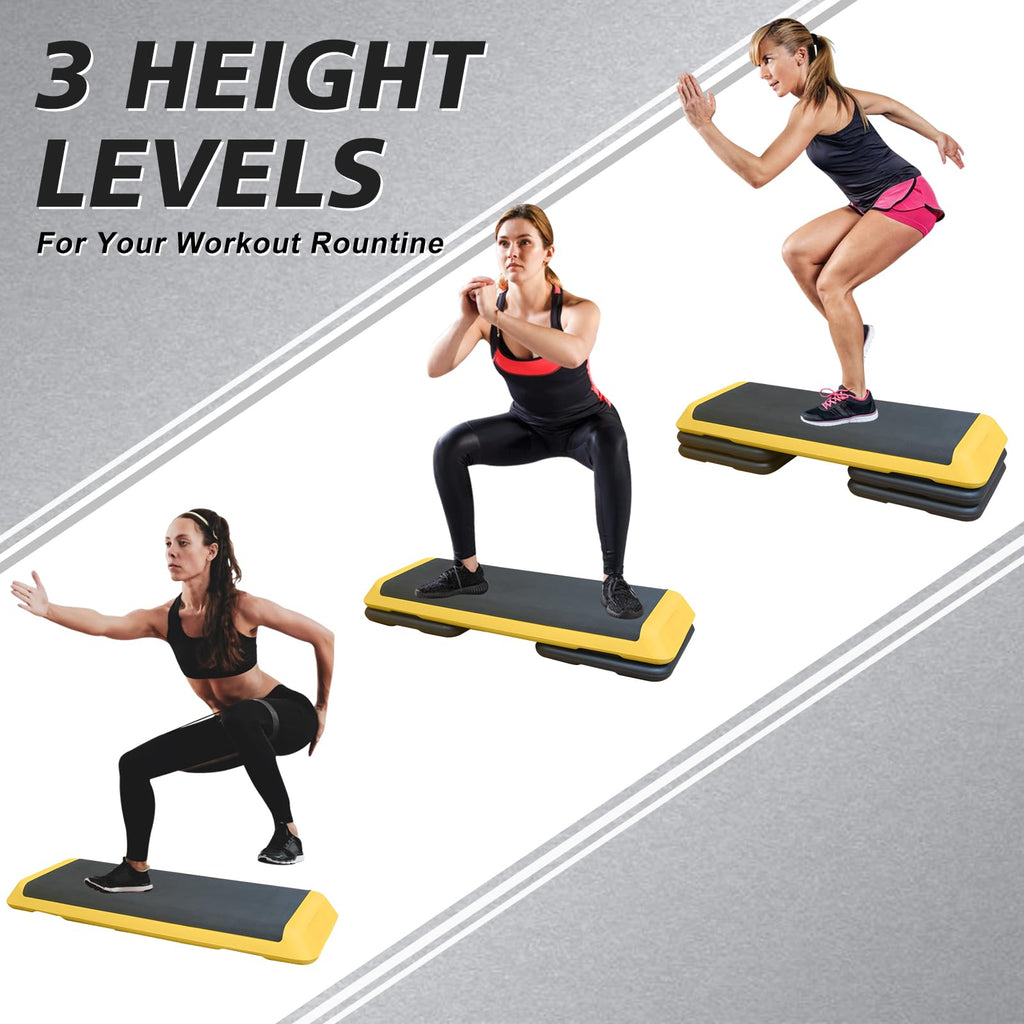 43'' Adjustable Exercise Stepper with 4 Detachable Risers T810881