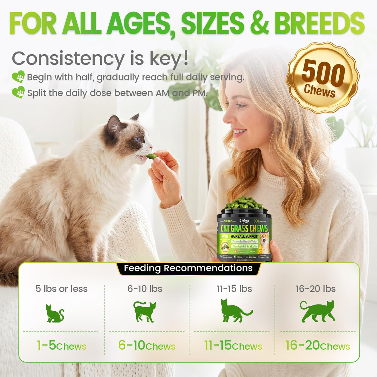 Cat Grass Treats Hairball Treatment for Cats H169