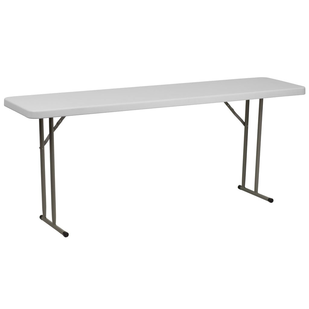 6-Foot Granite White Plastic Folding Training Table M69706