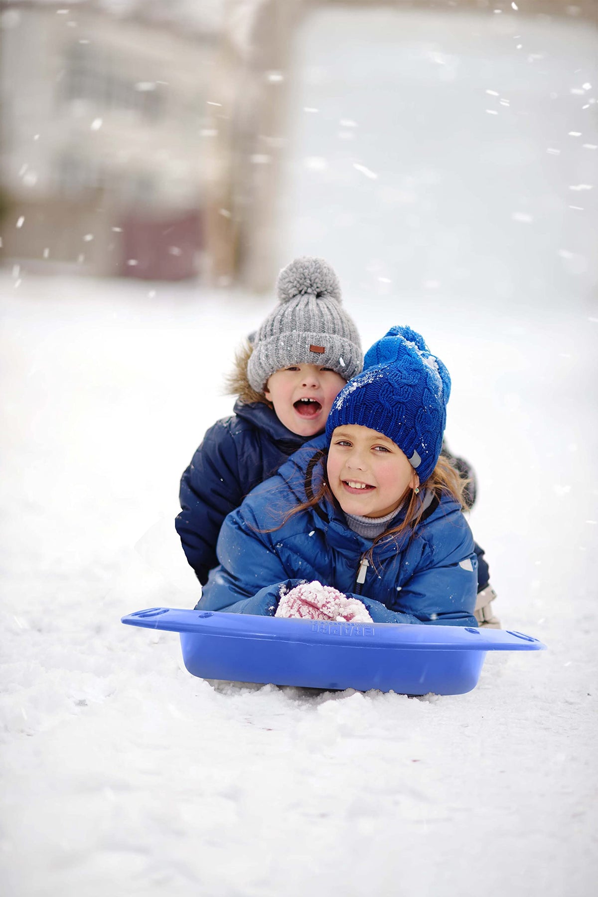 36" 48" Heavy Duty Plastic Toboggan Snow Sled with Handles, 3 Pack N8166