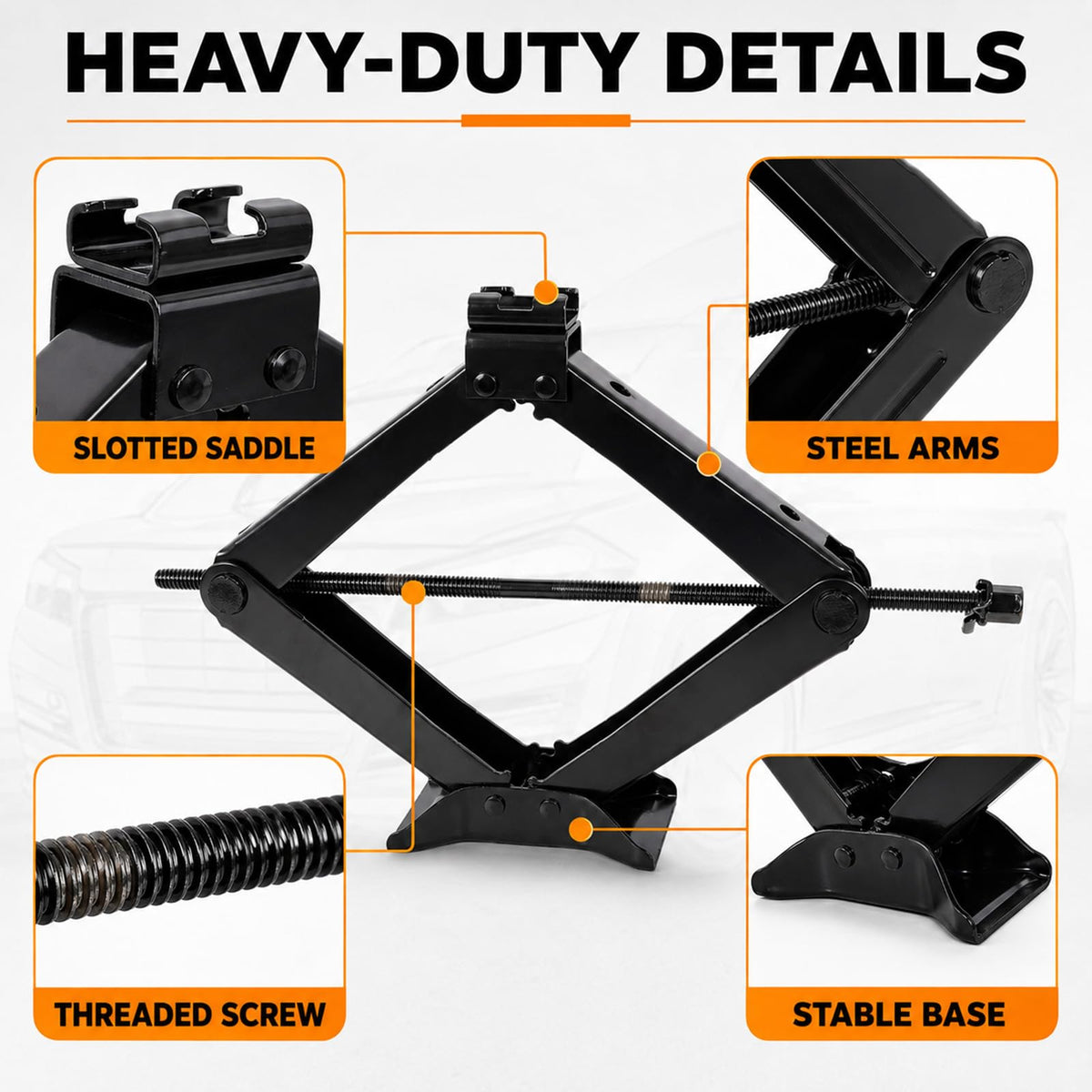 3 Ton Scissor Car Jack Kit with Ratchet Wrench Z25948