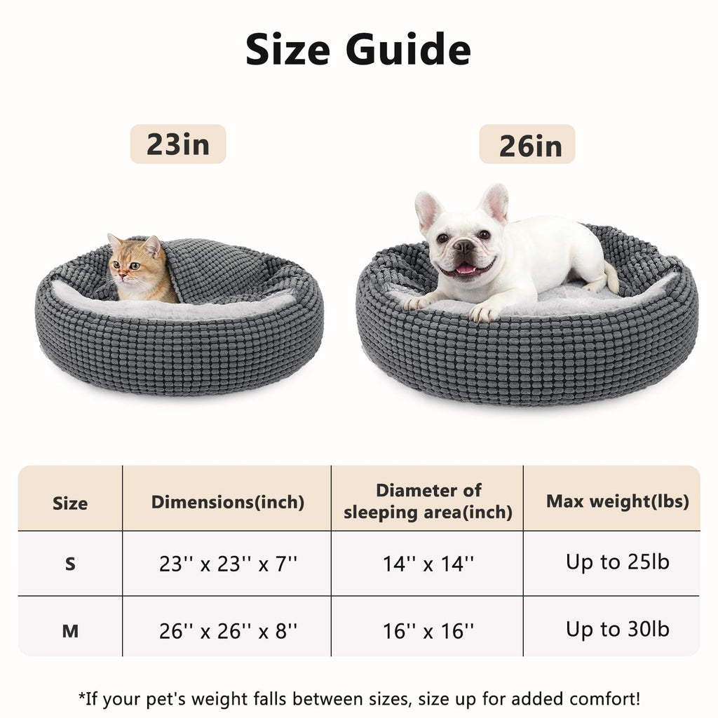 Small Dog Bed with Attached Blanket, 23inch J3726