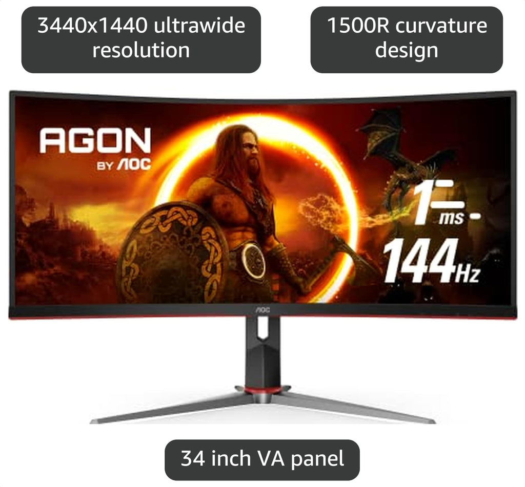 34" Curved UltraWide QHD VA Gaming Monitor D26405