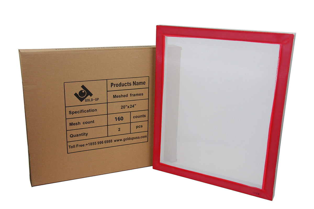 20 x 24 Inch Pre-Stretched Aluminum Silk Screen Printing Frames with 160 White Mesh 2 Pack Z2910
