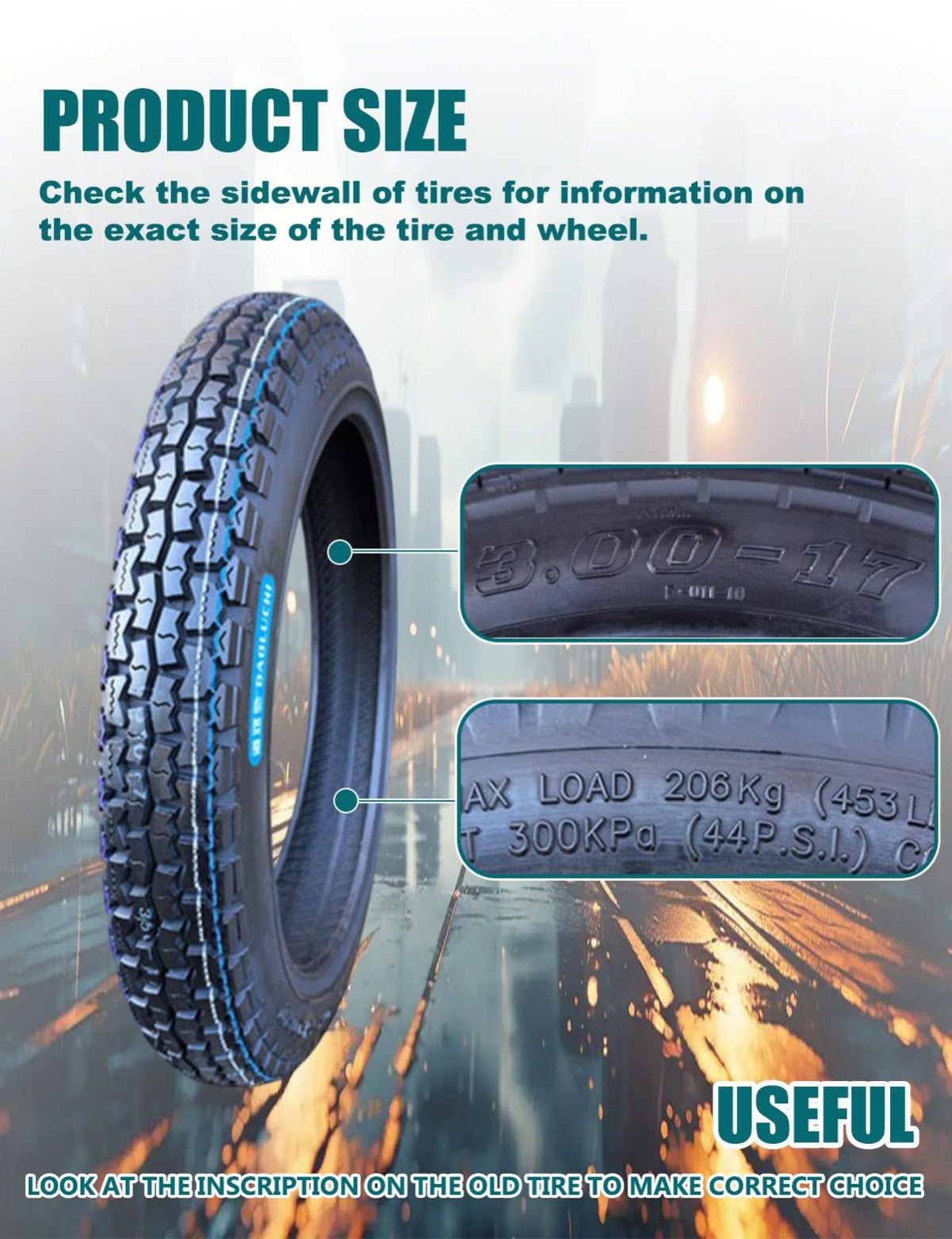 3.00-17 Off Road Motorcycle Tire and Inner Tube D333