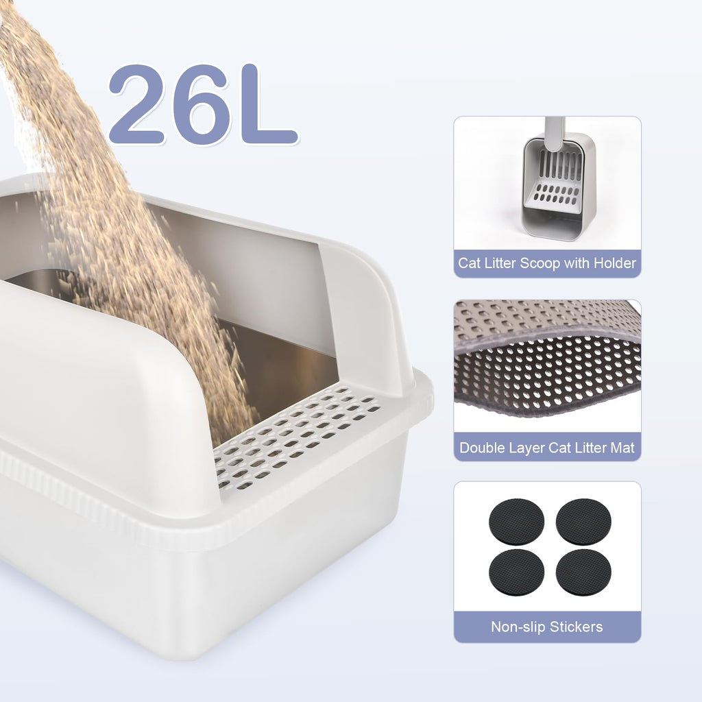 Stainless Steel Cat Litter Box with Lid M796