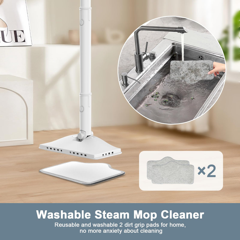 1200W Rotatable Steam Mop with 2 Modes, 400ML Tank, 23FT Cord T711