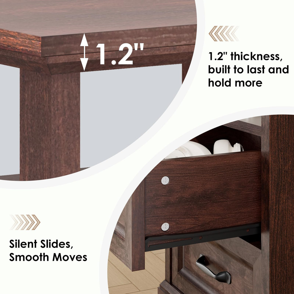 18'' Wood Nightstand with Charging Station S748199