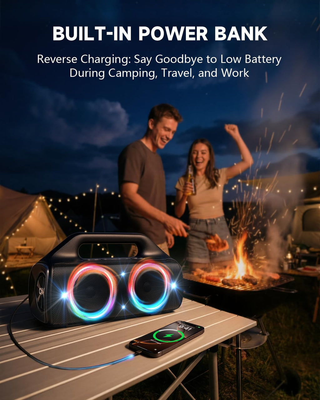 80W IP67 Waterproof Wireless Outdoor Bluetooth Speaker W434