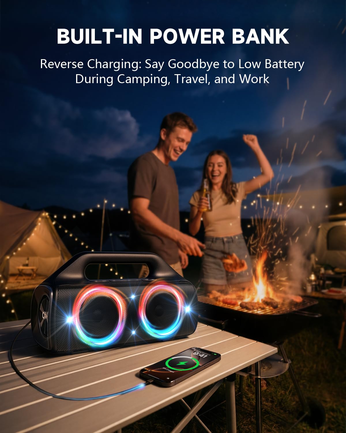 80W IP67 Waterproof Wireless Outdoor Bluetooth Speaker W434