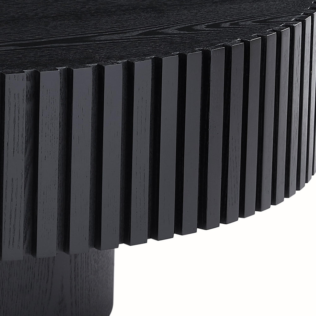 Matt Black Round Nesting Wood Coffee Table S596173