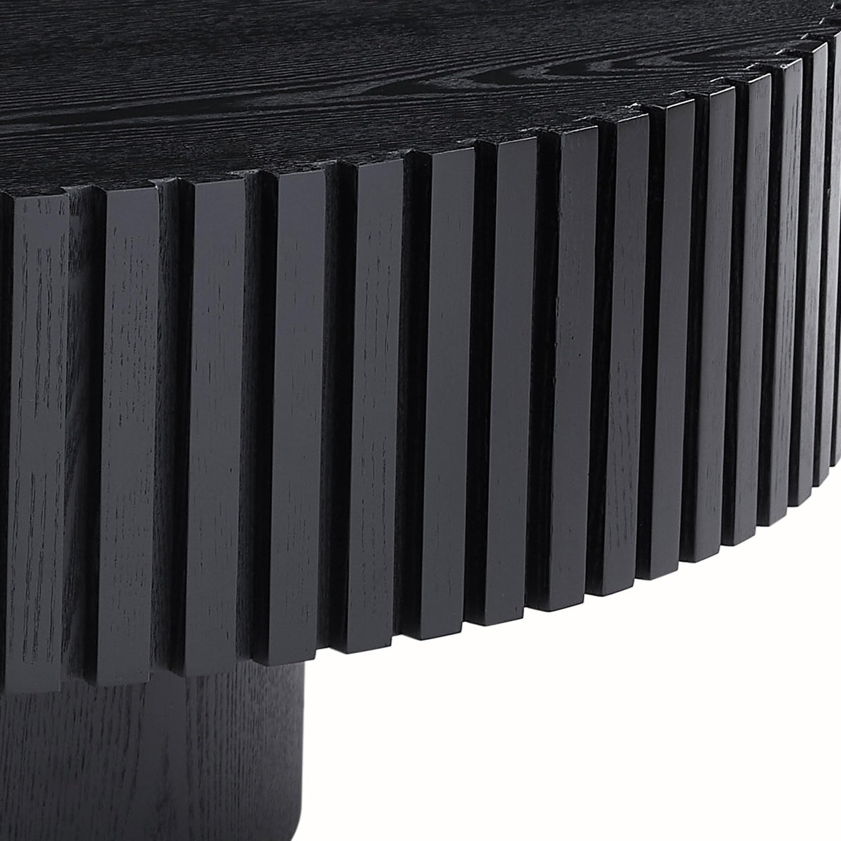 Matt Black Round Nesting Wood Coffee Table S596173