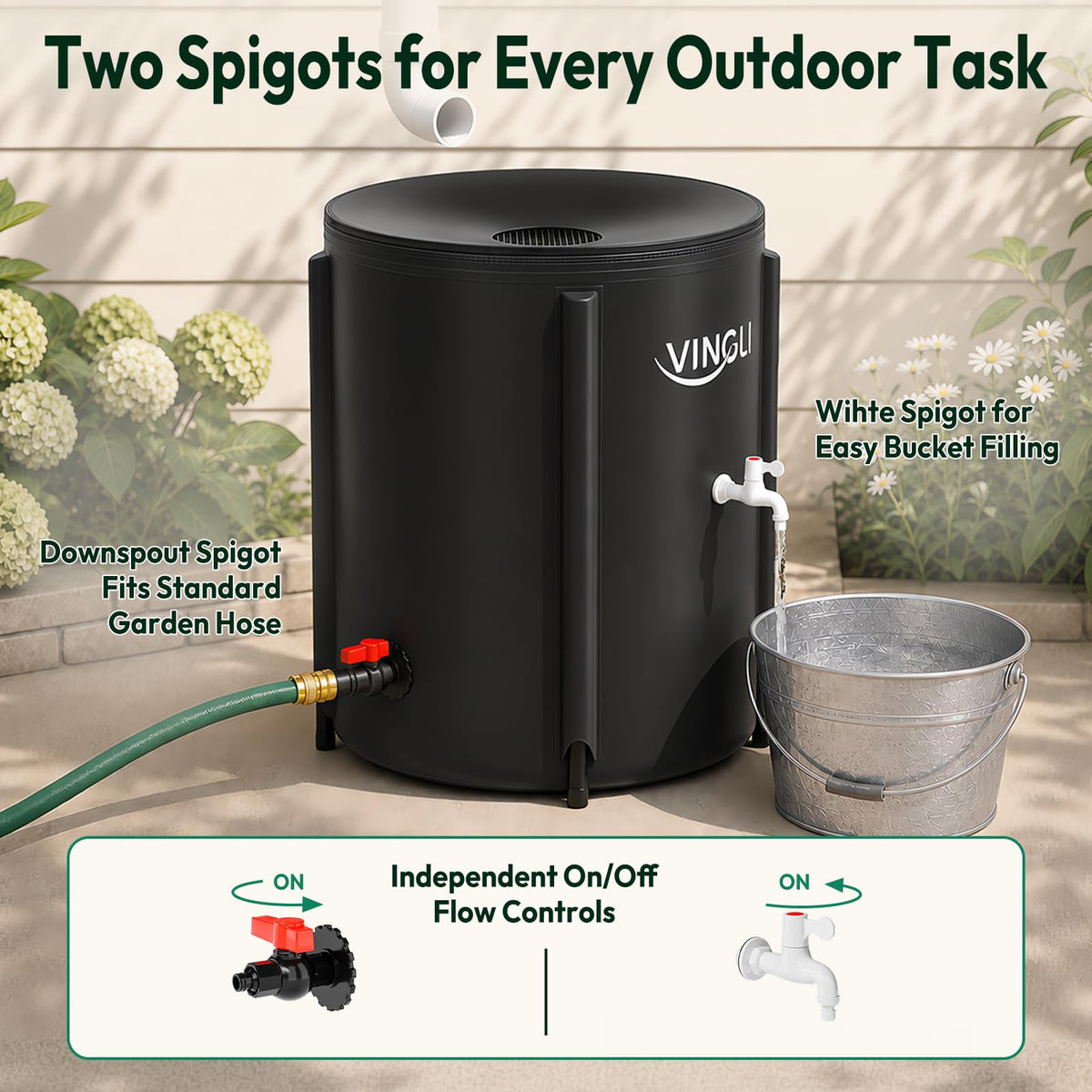 Collapsible 50 Gallon Rain Barrel J419
