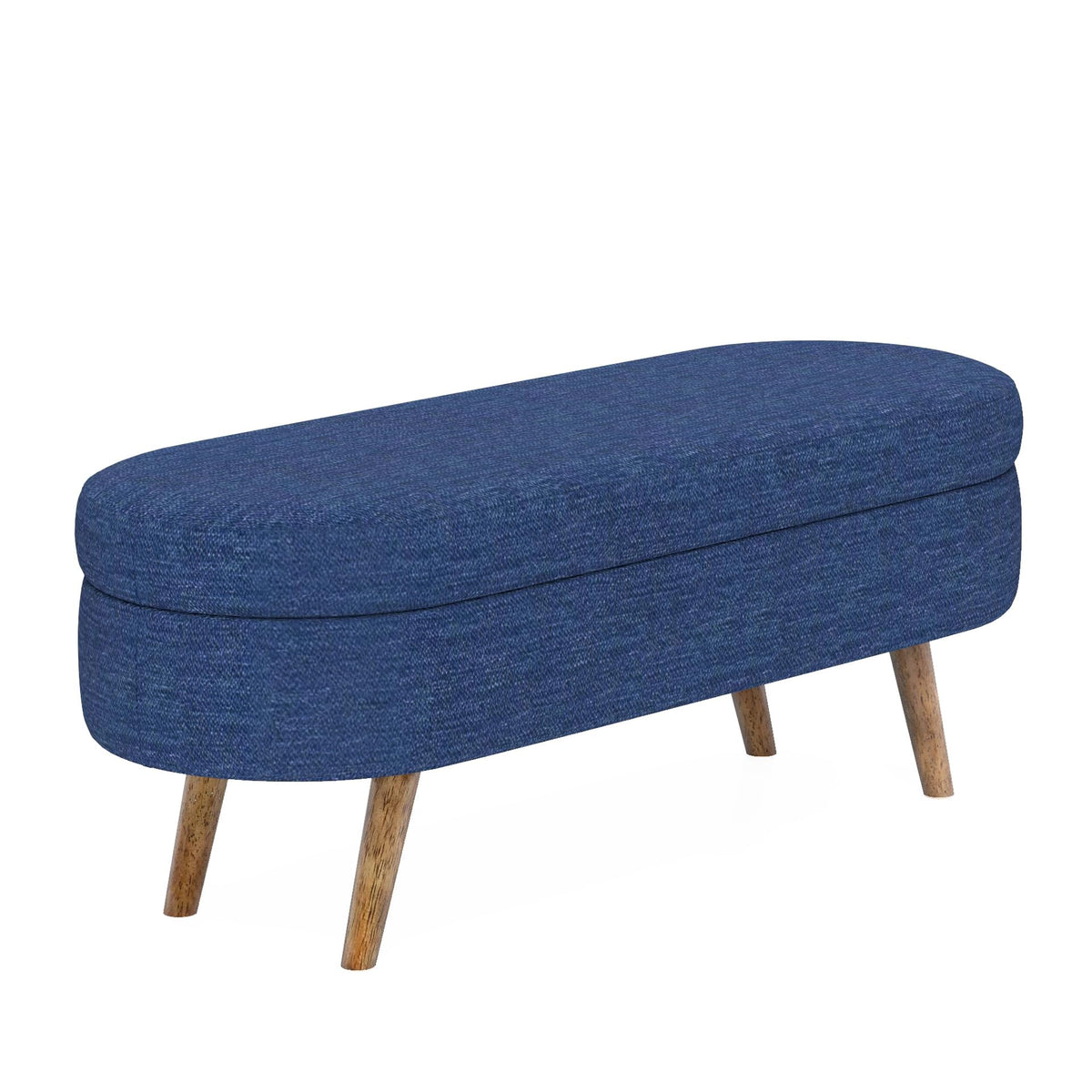 Oval Storage Bench with Rubber Wood Legs D258491