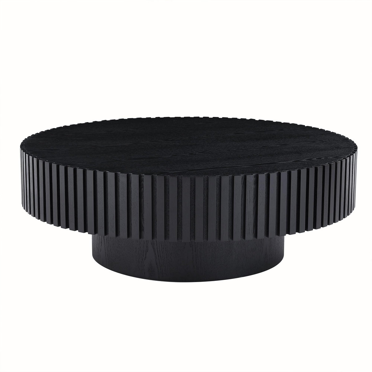 Matt Black Round Nesting Wood Coffee Table S596173