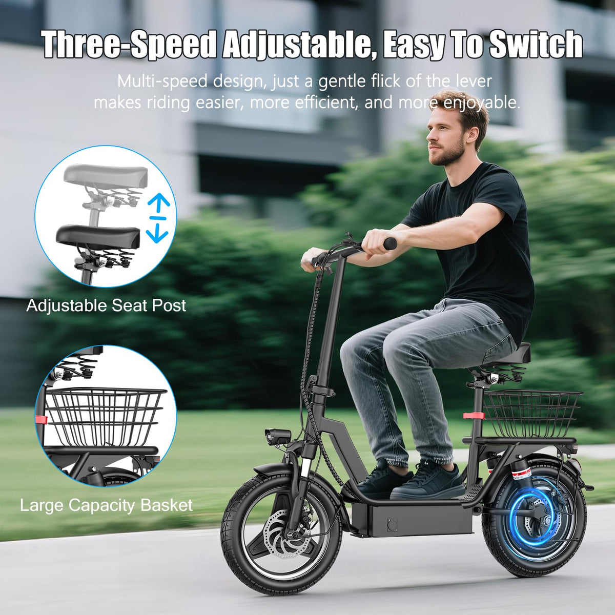 Foldable Electric Scooter with Seat R81378