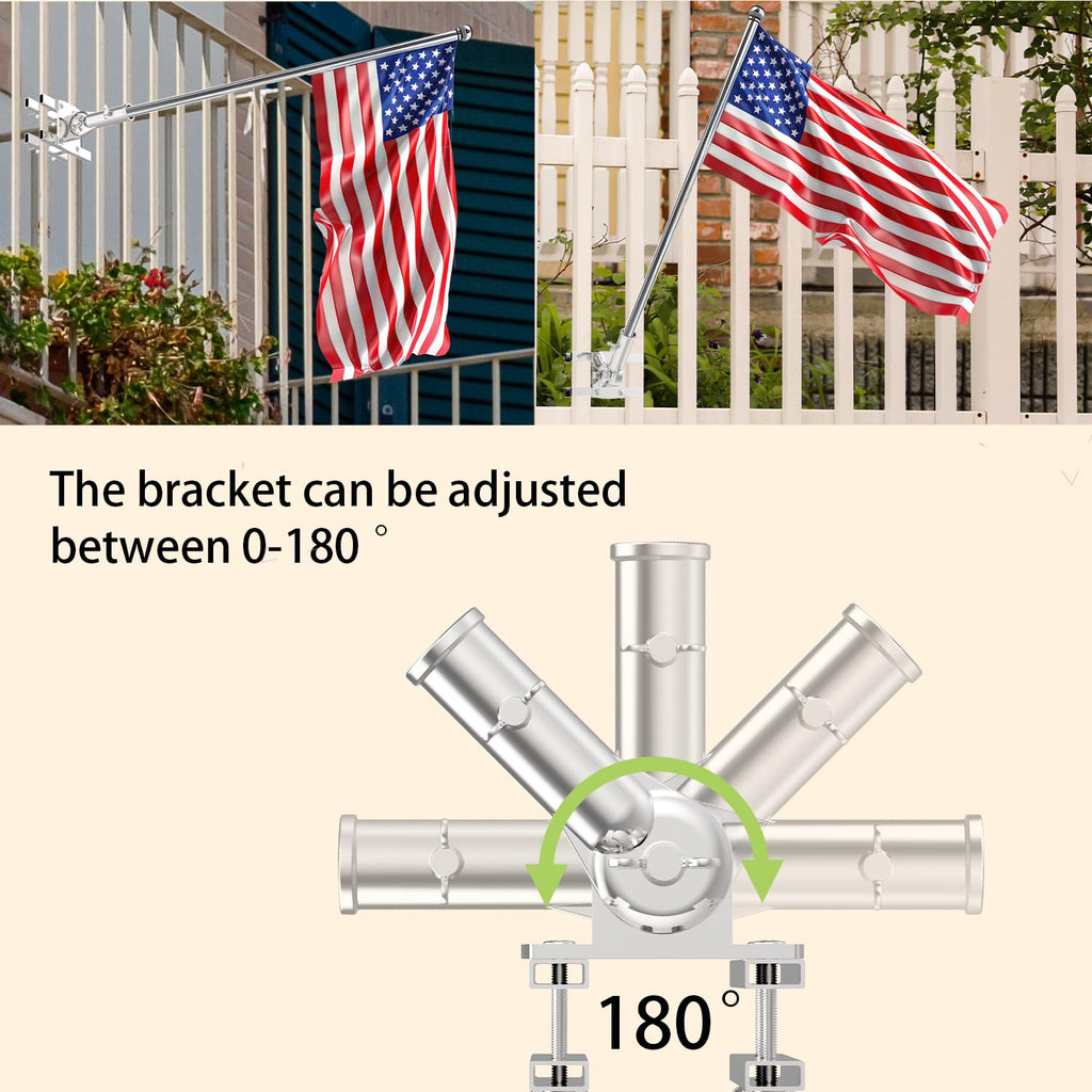316 Stainless Steel Flagpole Holder for 1-Inch Flagpoles T65563