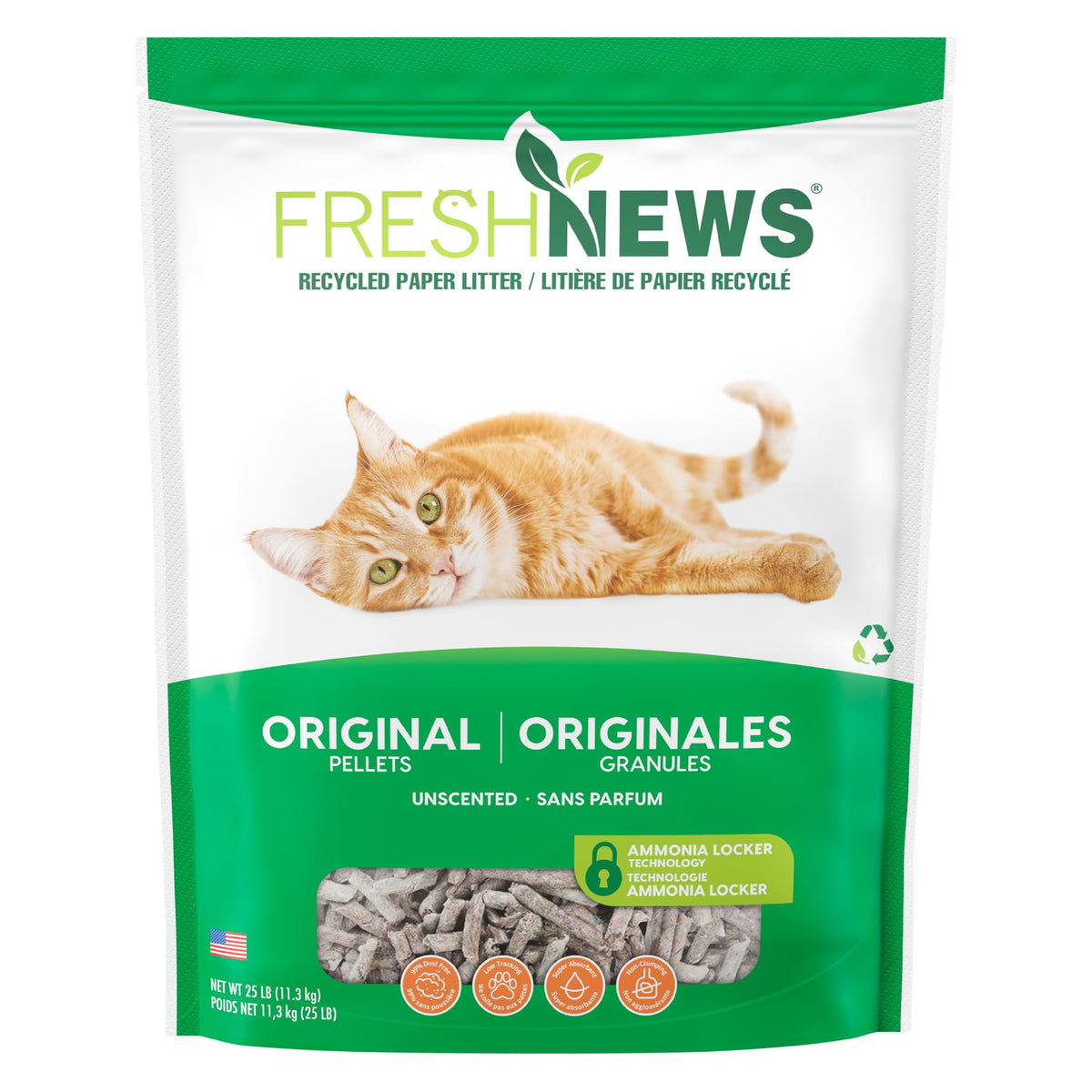 Non-Clumping Paper Cat Litter 25 Pound U3451