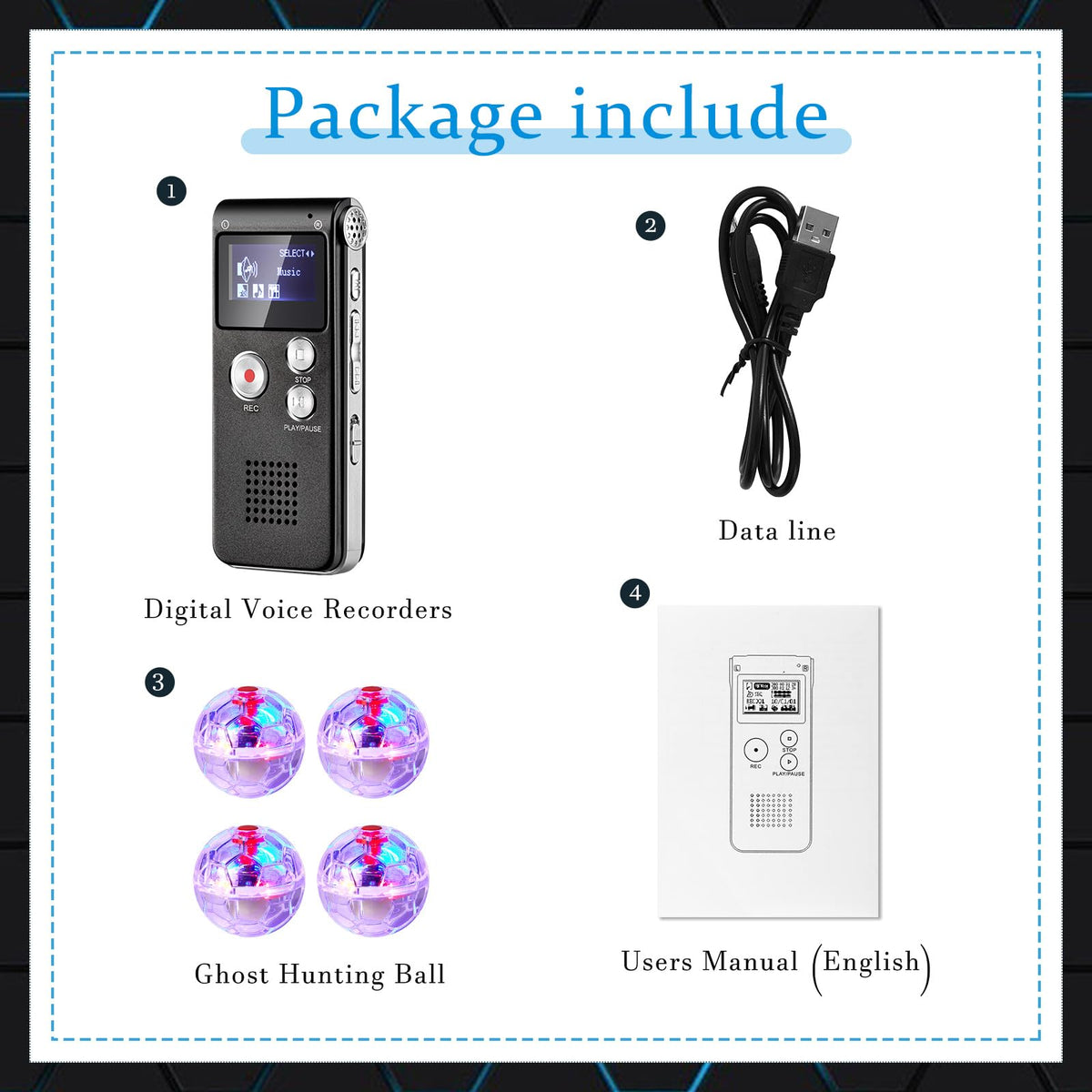 Black EVP Recorder Ghost Hunting Kit H495057