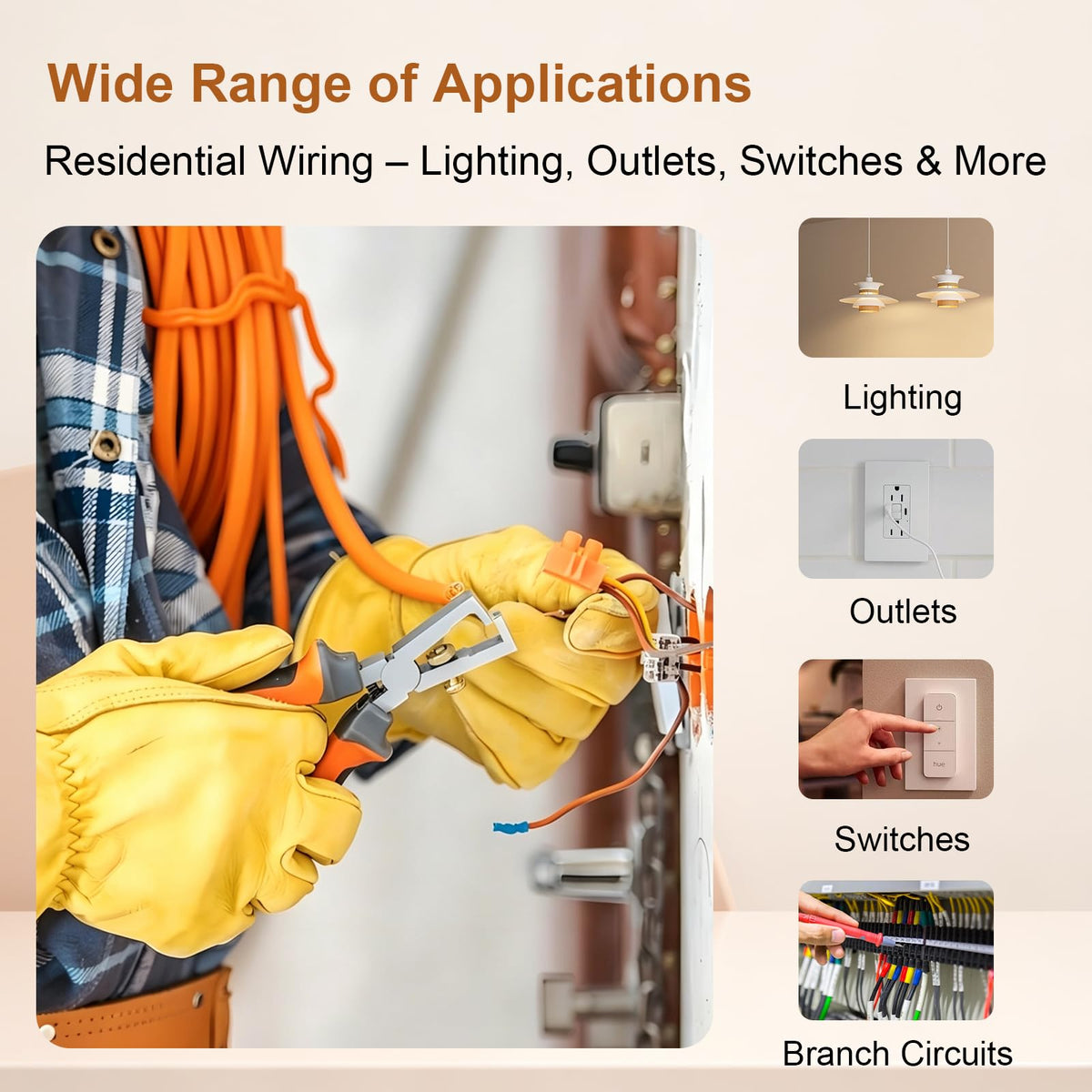 Solid Indoor Electrical Wire 100 FT Orange E203