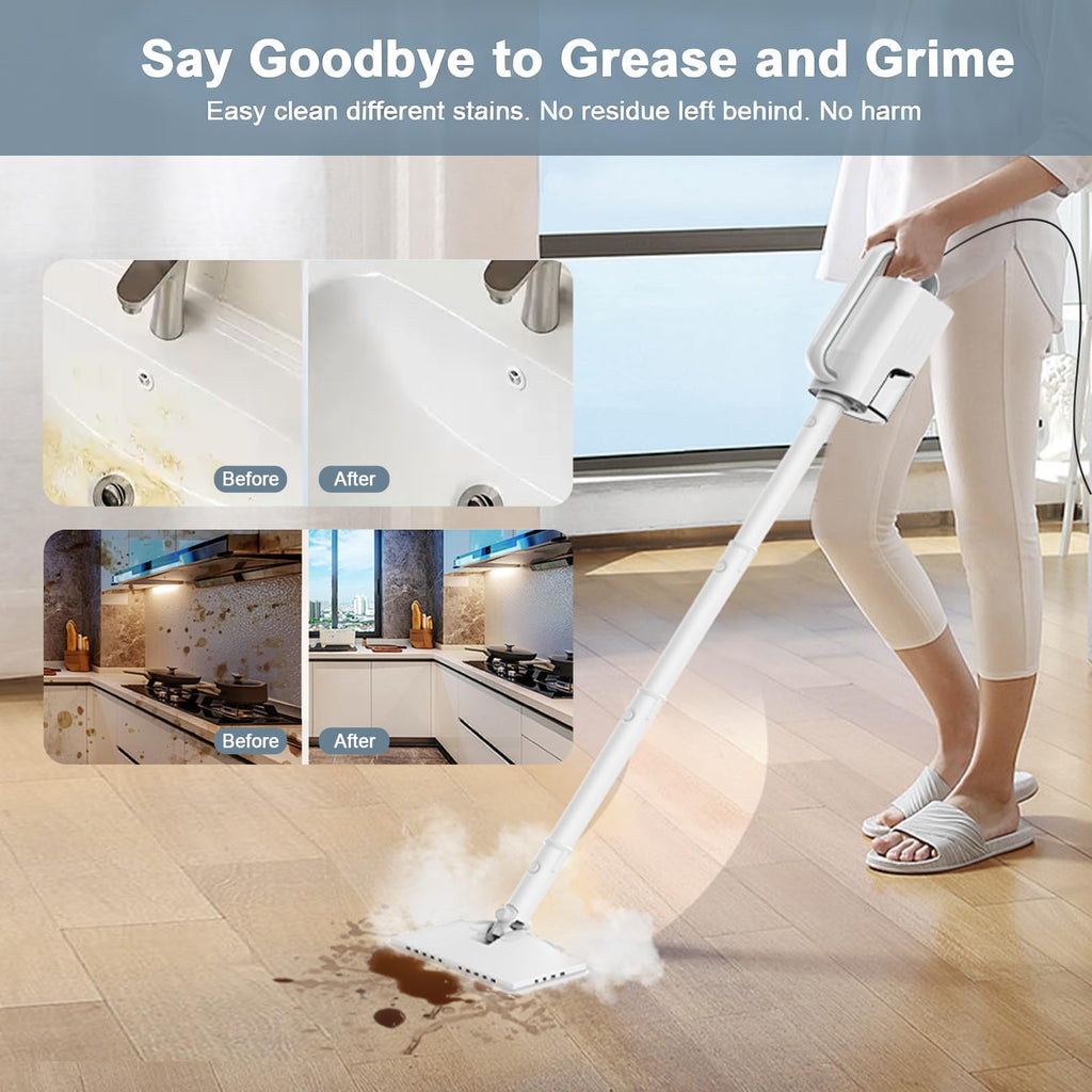 1200W Rotatable Steam Mop with 2 Modes, 400ML Tank, 23FT Cord T711