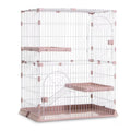 3/4-Tier Wire Cat Cage Playpen with Hammock and Platforms L149851